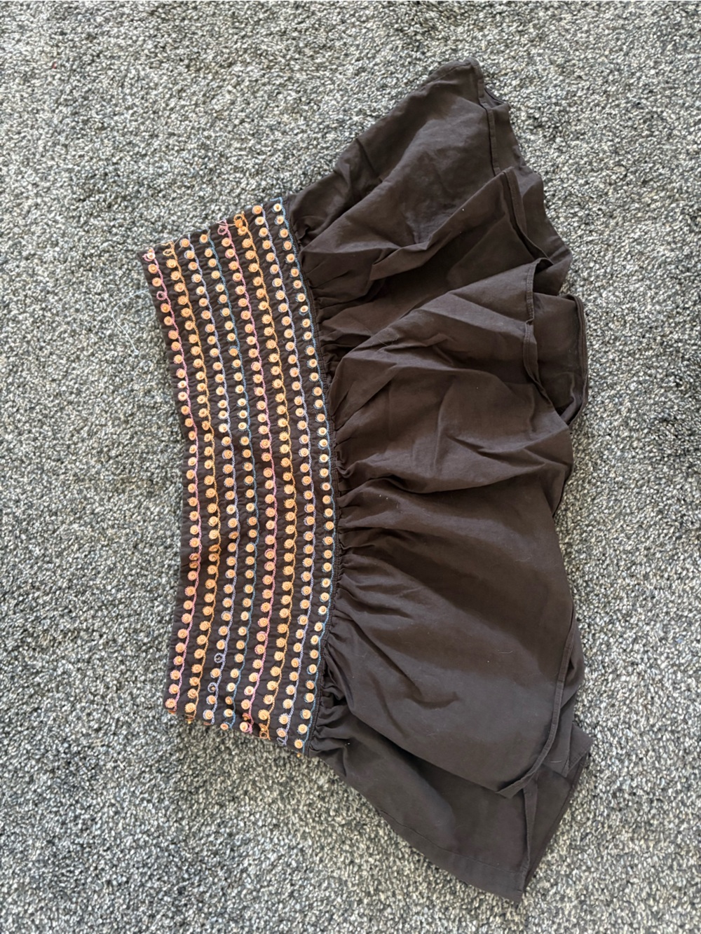 Old Navy Chocolate Brown Mini Skirt with Multicolor Studded Waistband